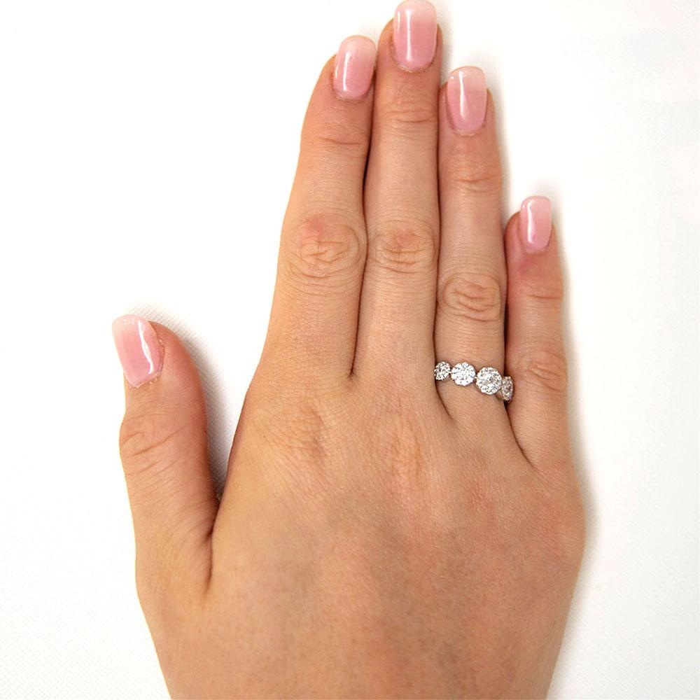 Celeste Dress ring with 0.89 carats* of diamond simulants in 10 carat white gold
