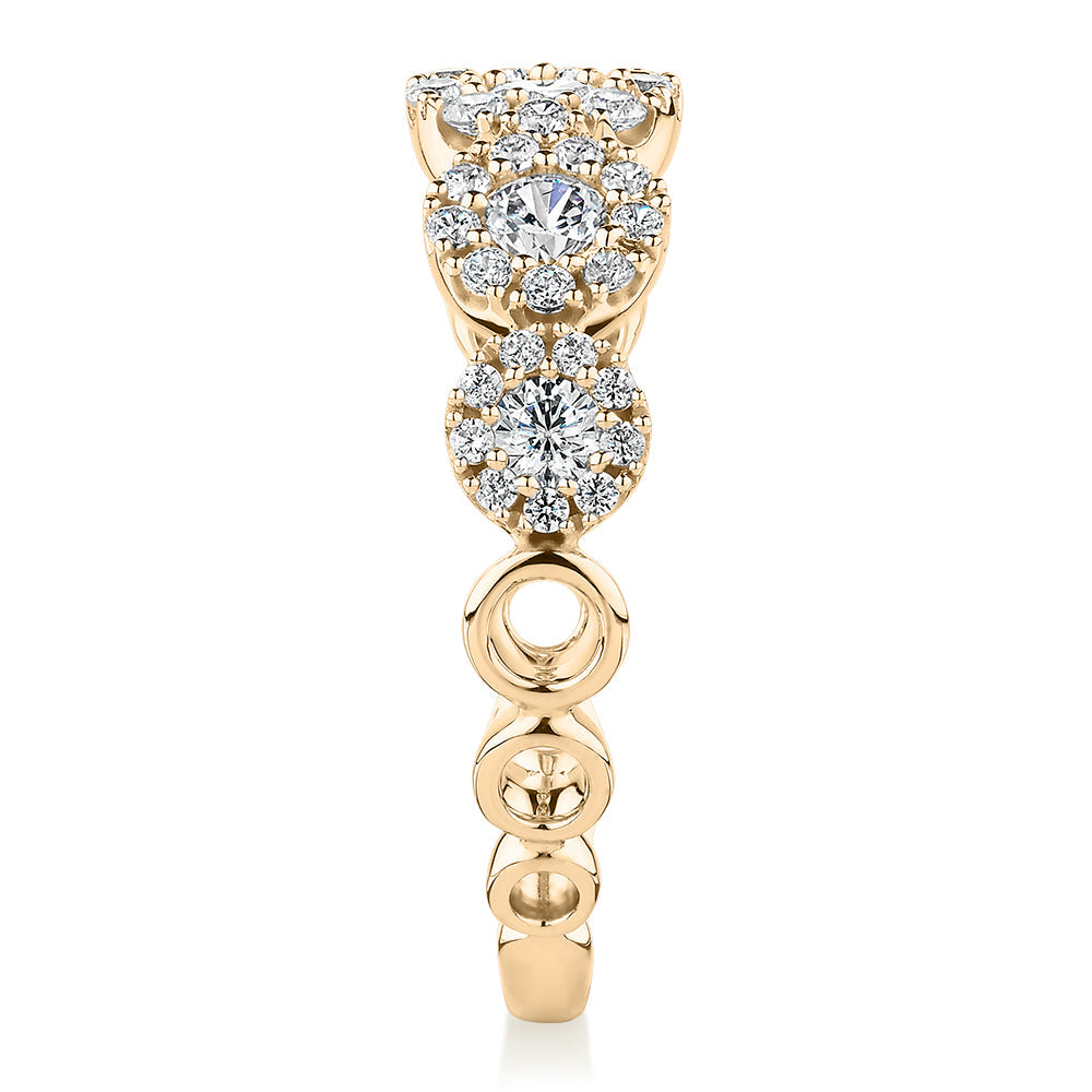 Celeste Dress ring with 0.89 carats* of diamond simulants in 10 carat yellow gold