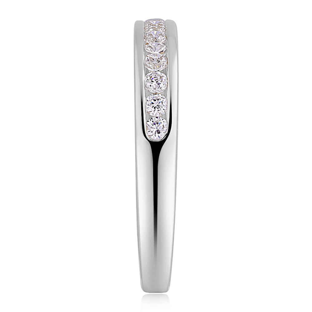 Wedding or eternity band in 14 carat white gold