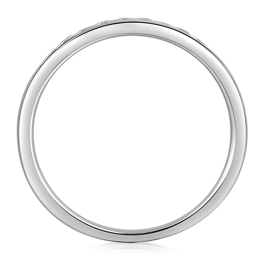 Wedding or eternity band in 14 carat white gold
