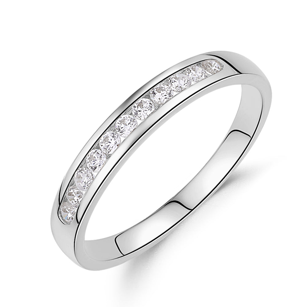 Wedding or eternity band in 14 carat white gold