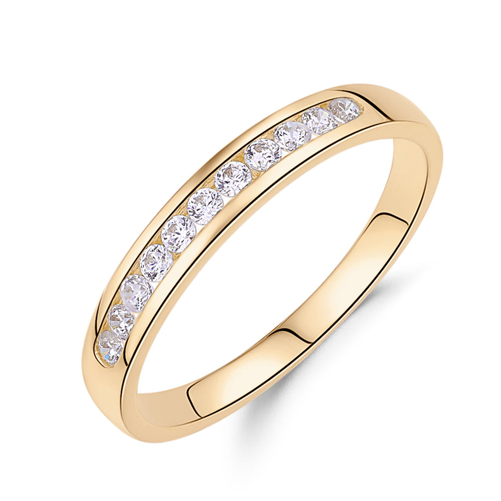 Wedding or eternity band in 14 carat yellow gold