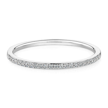 Round Brilliant wedding or eternity band in 10 carat white gold
