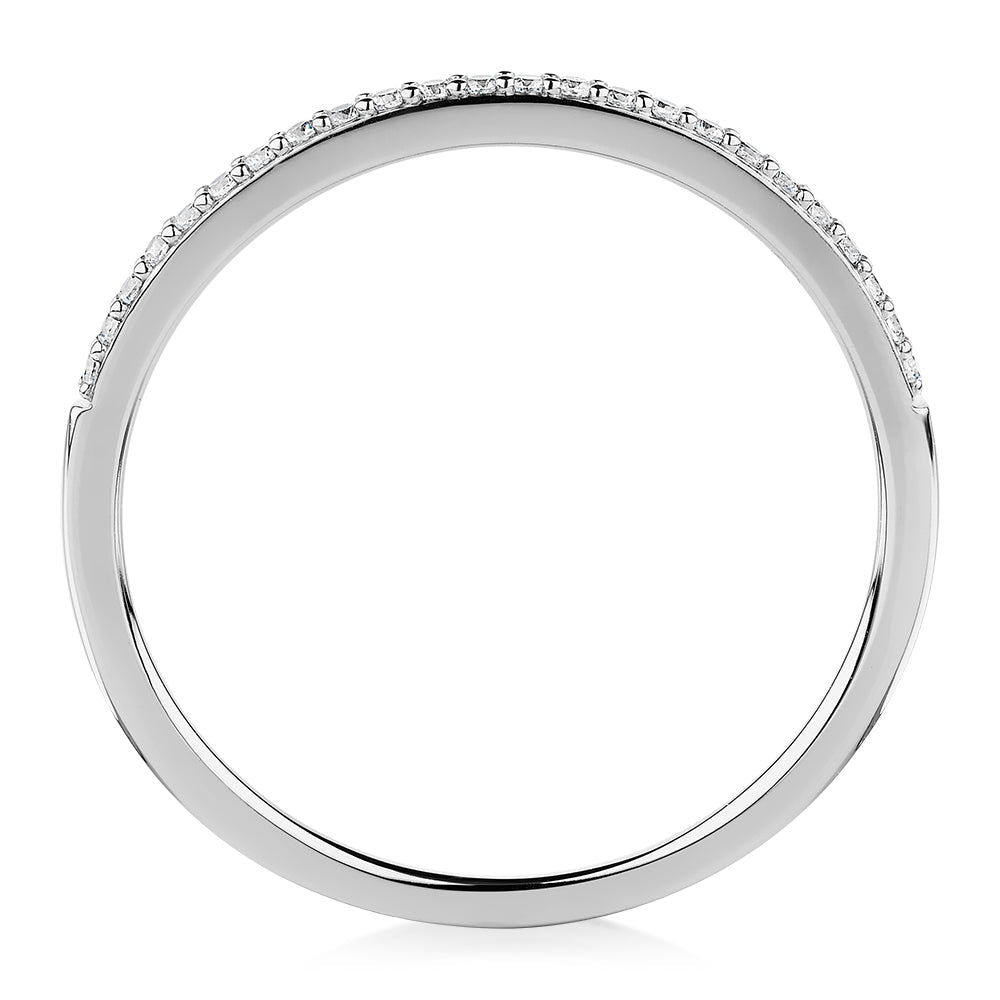 Round Brilliant wedding or eternity band in 10 carat white gold