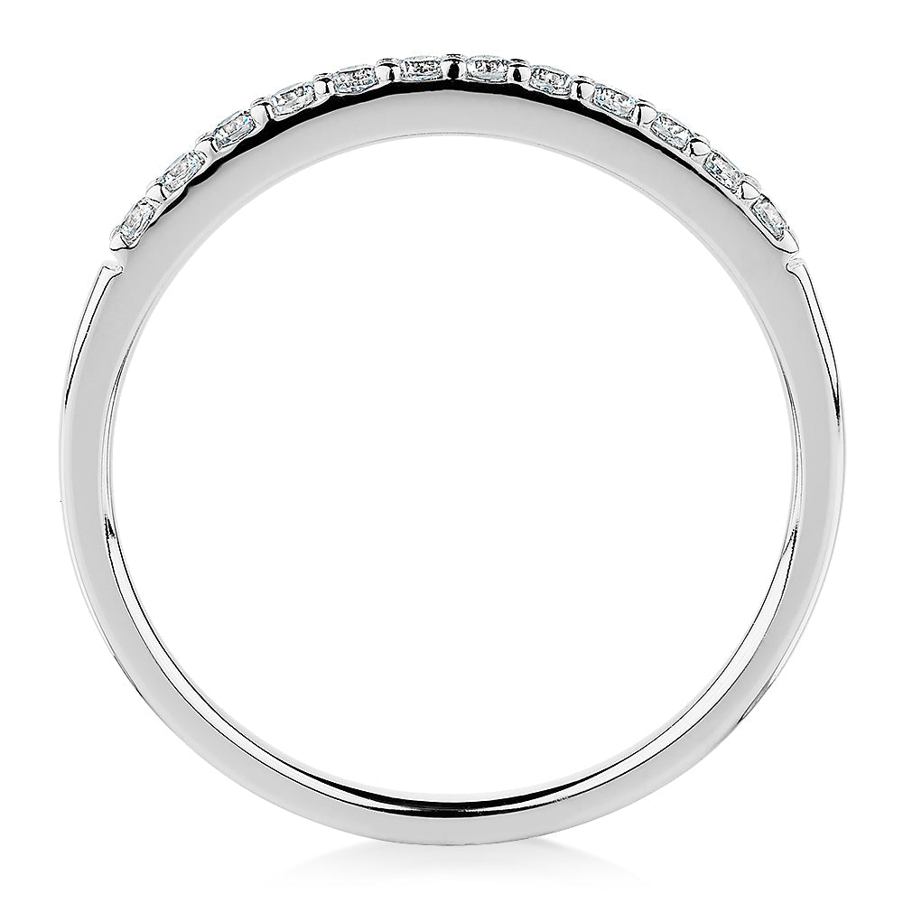 Wedding or eternity band in 14 carat white gold