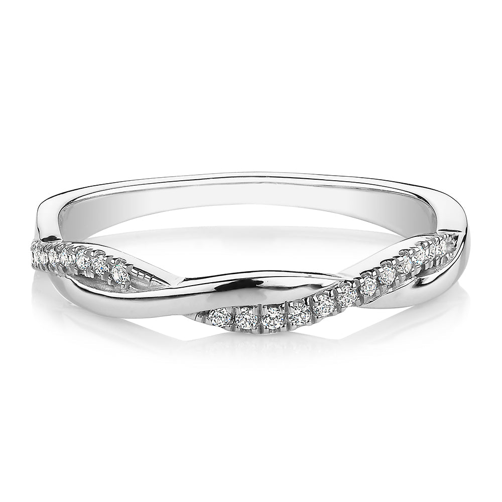 Round Brilliant wedding or eternity band in 14 carat white gold