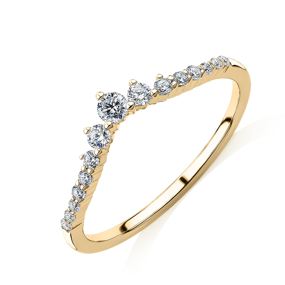 Round Brilliant wedding or eternity band in 10 carat rose gold