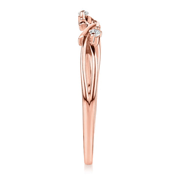 Wedding or eternity band with diamond simulants in 14 carat rose gold secondary view