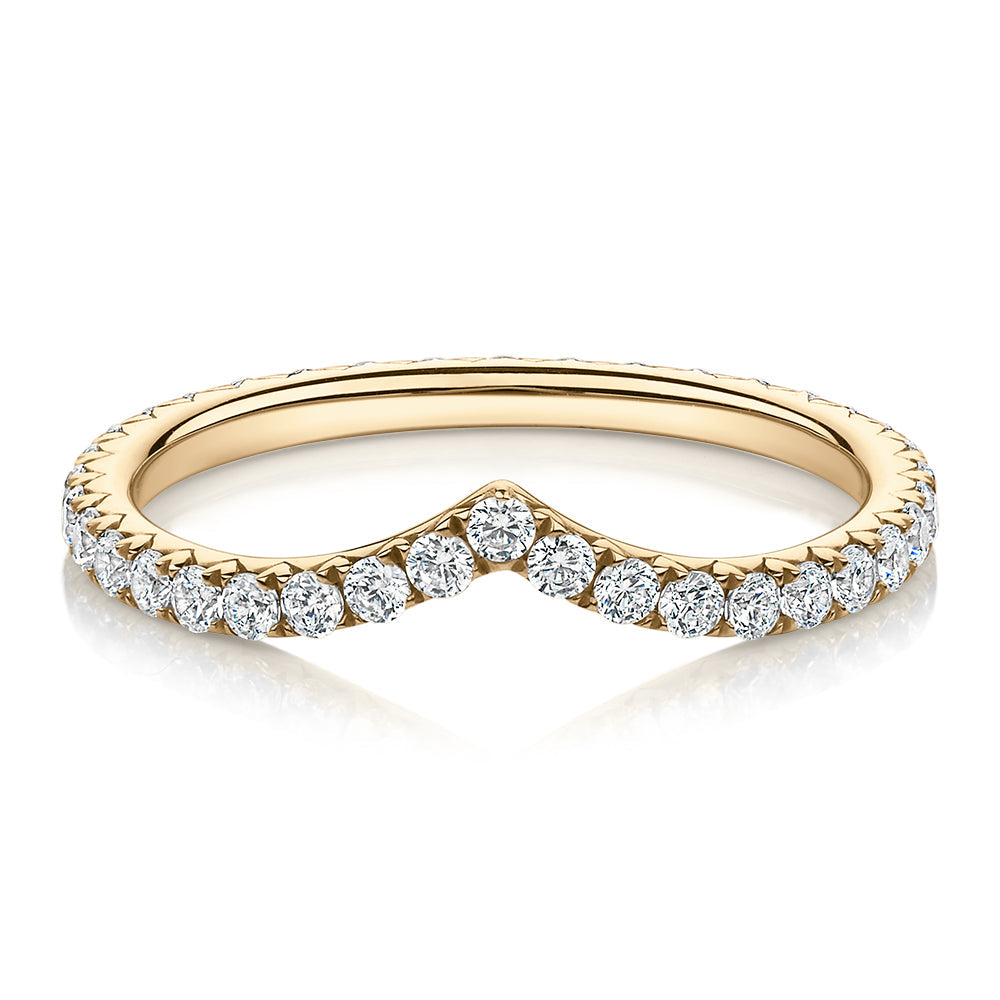 All-rounder eternity band with 0.57 carats* of diamond simulants in 10 carat yellow gold