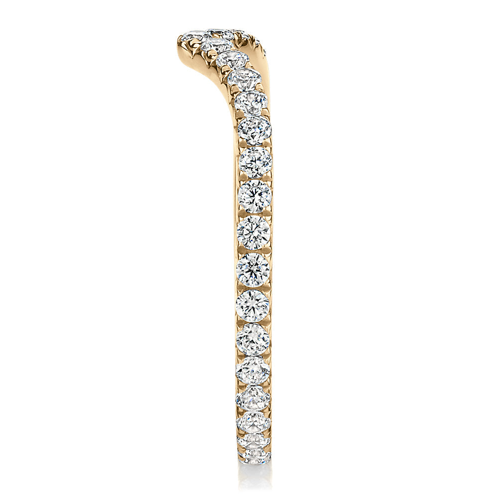 All-rounder eternity band with 0.57 carats* of diamond simulants in 10 carat yellow gold
