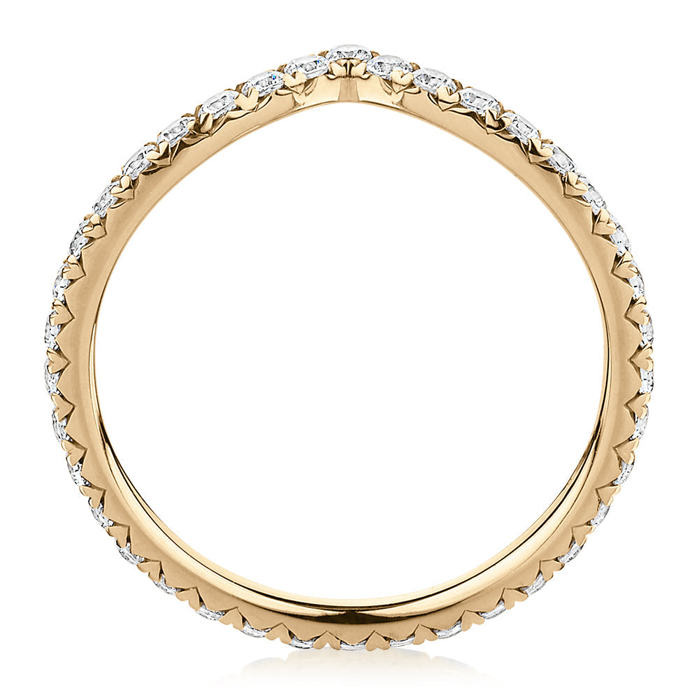 All-rounder eternity band with 0.57 carats* of diamond simulants in 10 carat yellow gold