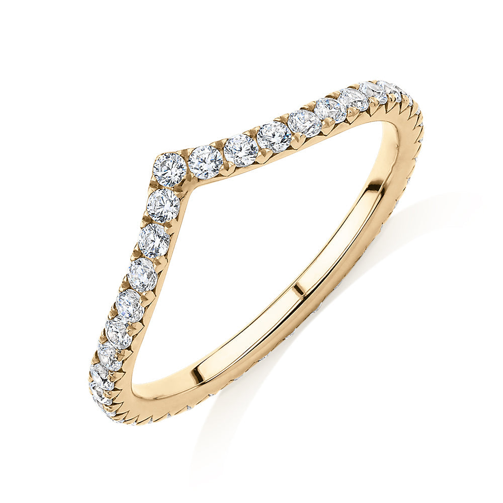 All-rounder eternity band with 0.57 carats* of diamond simulants in 10 carat yellow gold