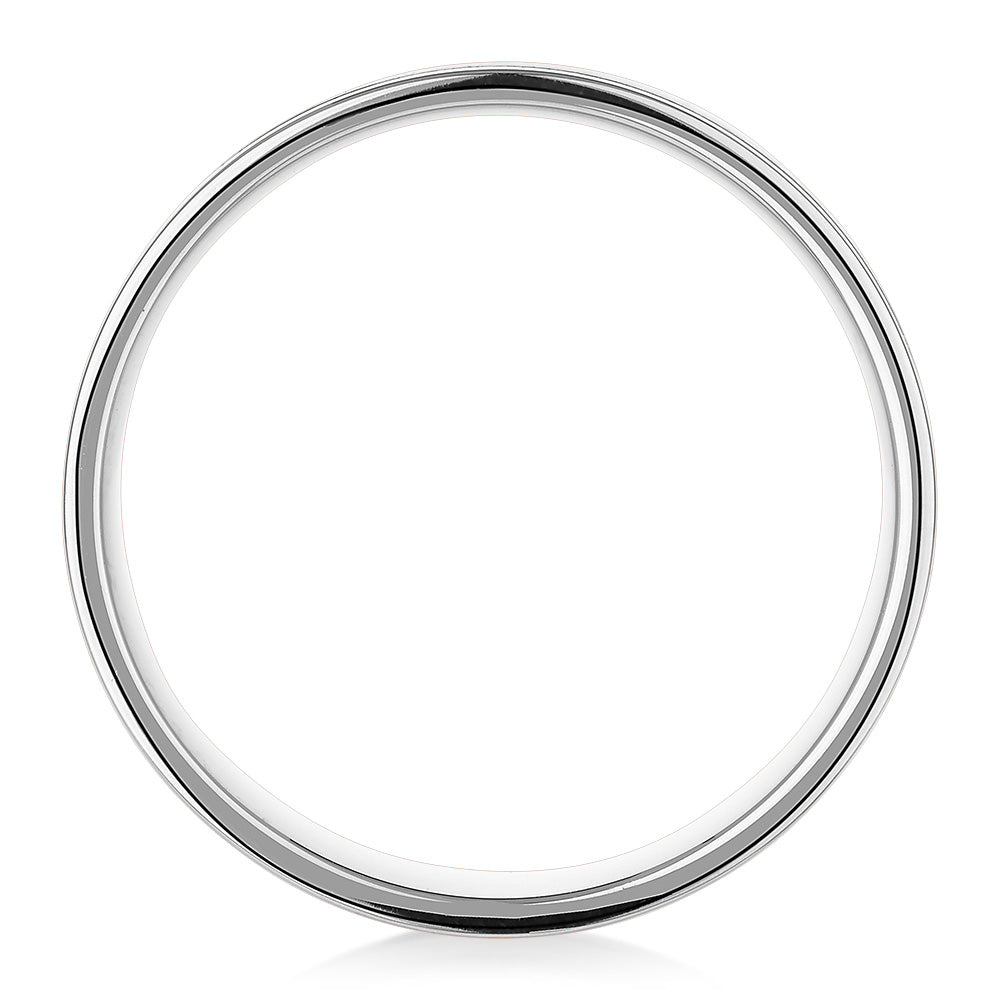 7mm wedding or eternity band in 10 carat white gold and zirconium