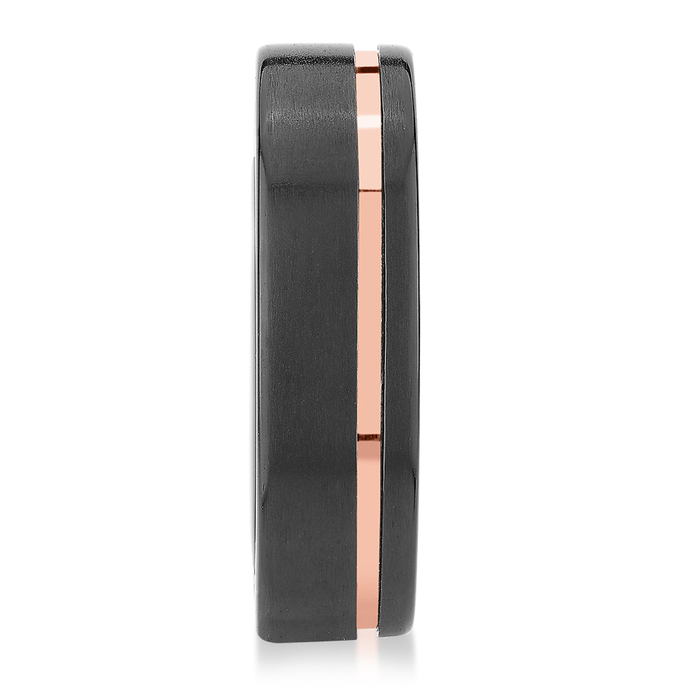 7mm wedding or eternity band in 10 carat rose gold and zirconium
