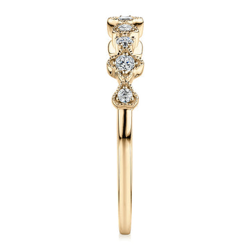 Wedding or eternity band with diamond simulants in 10 carat yellow gold secondary view