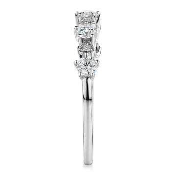 Wedding or eternity band with 0.32 carats* of diamond simulants in 10 carat white gold secondary view