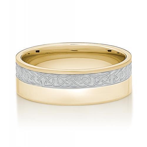 Wedding or eternity band in 9 carat yellow and white gold
