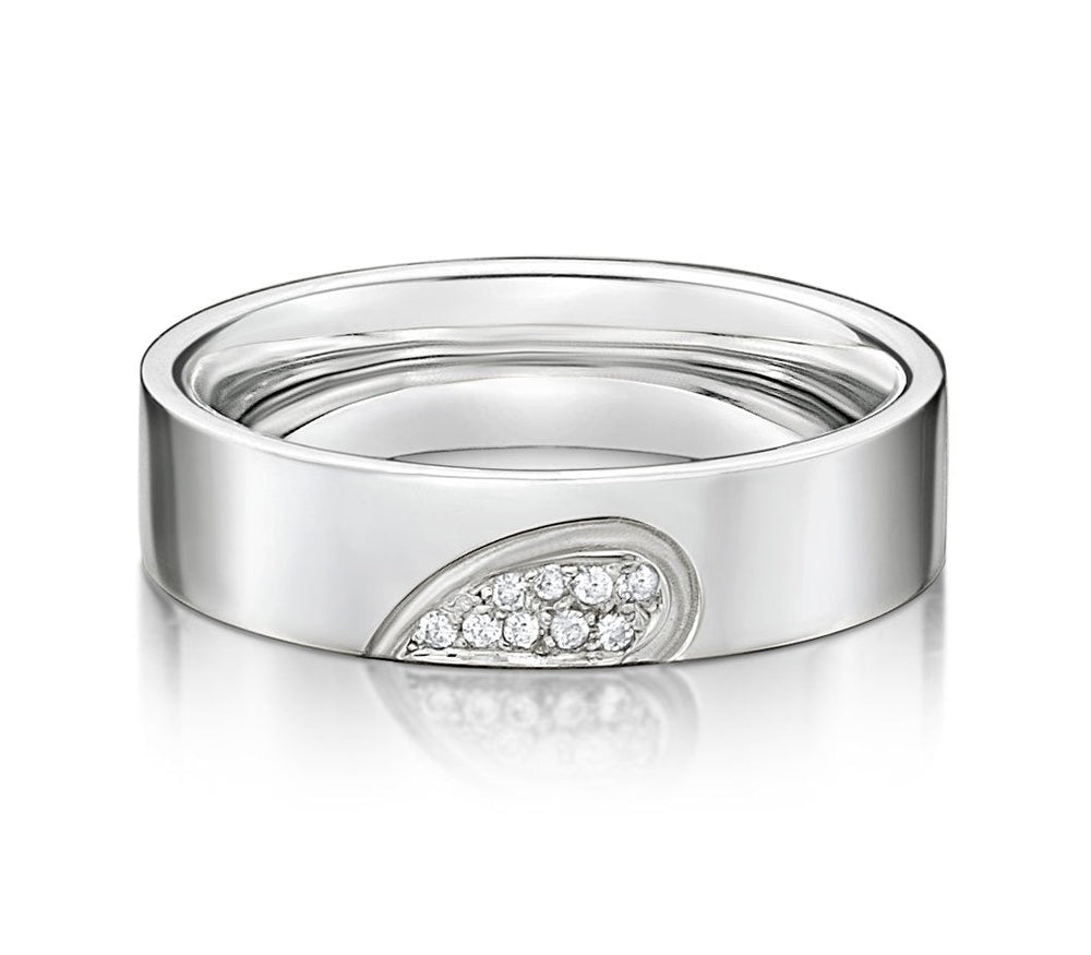 Wedding or eternity band in 9 carat white gold