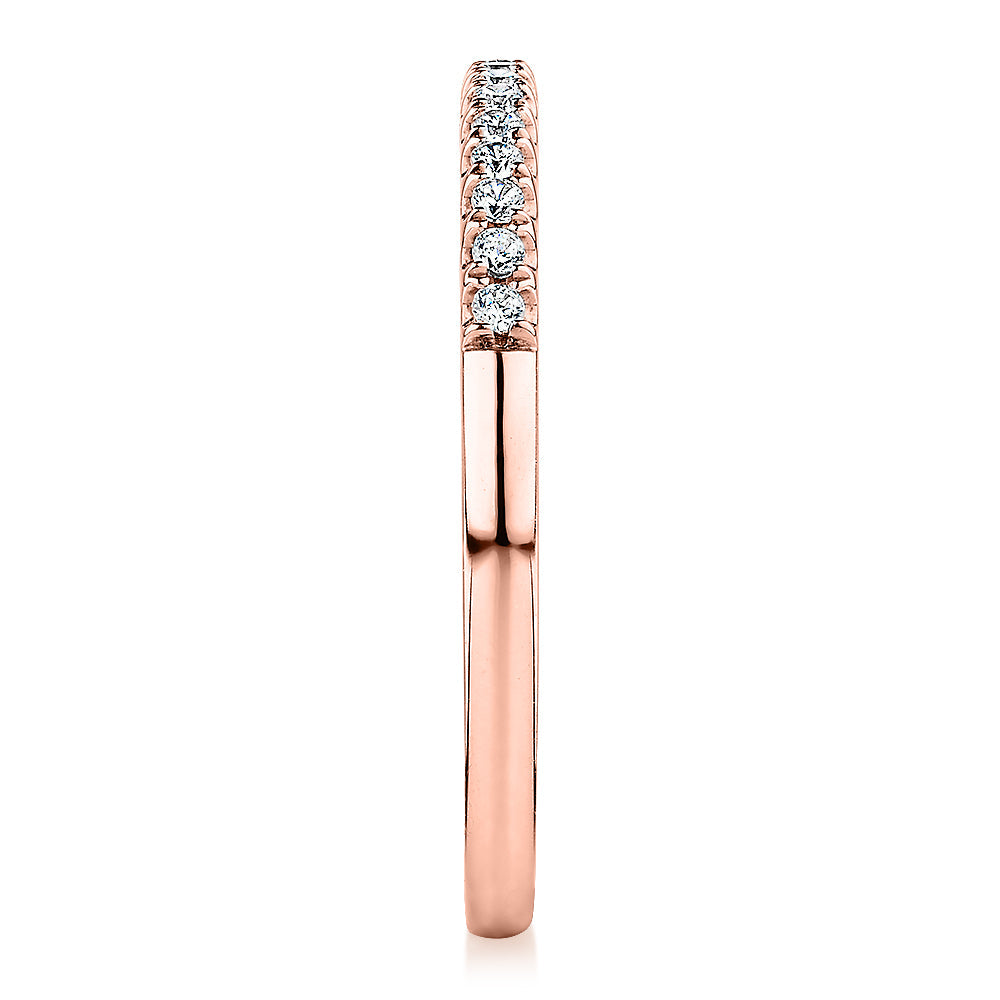 Wedding or eternity band in 14 carat rose gold
