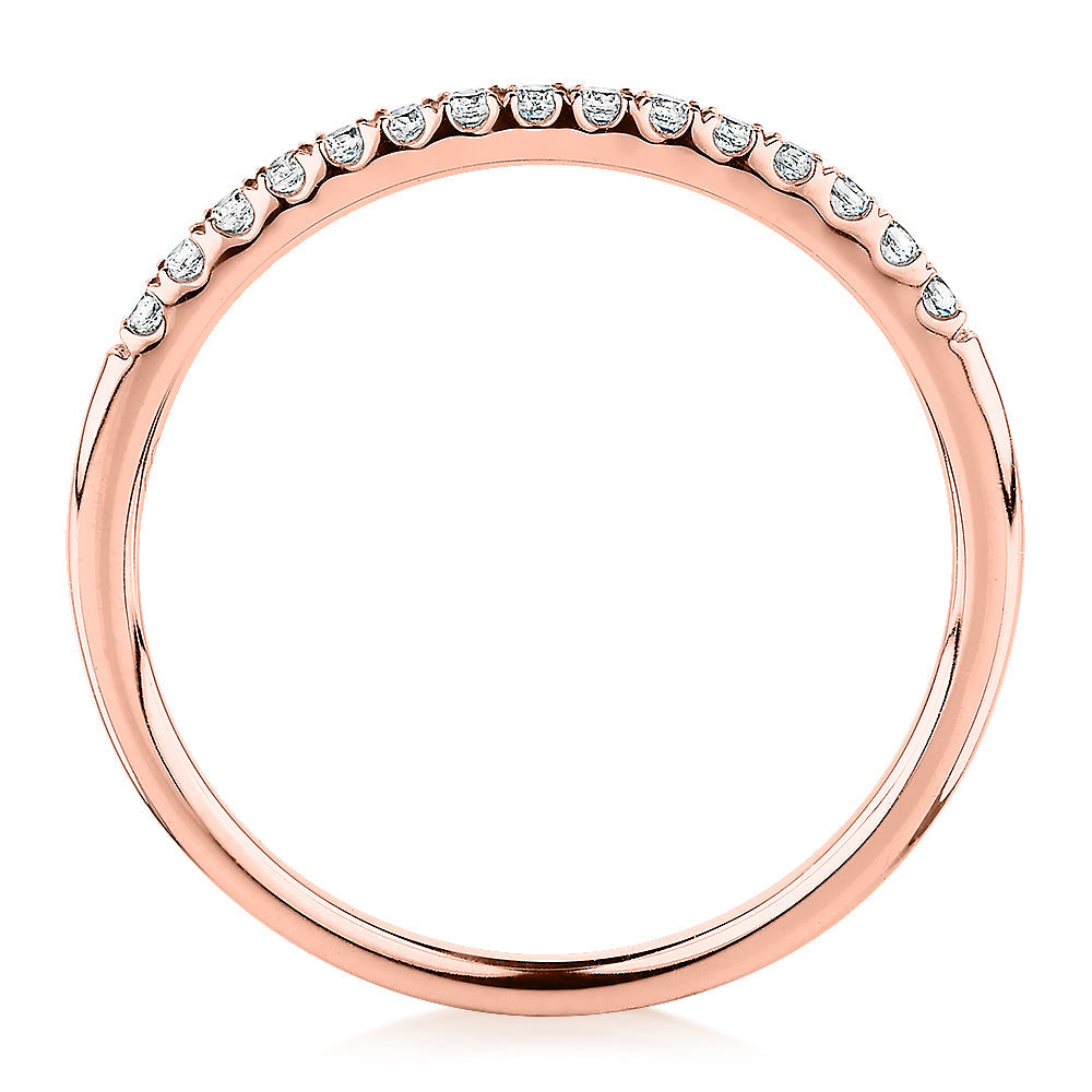 Wedding or eternity band in 14 carat rose gold