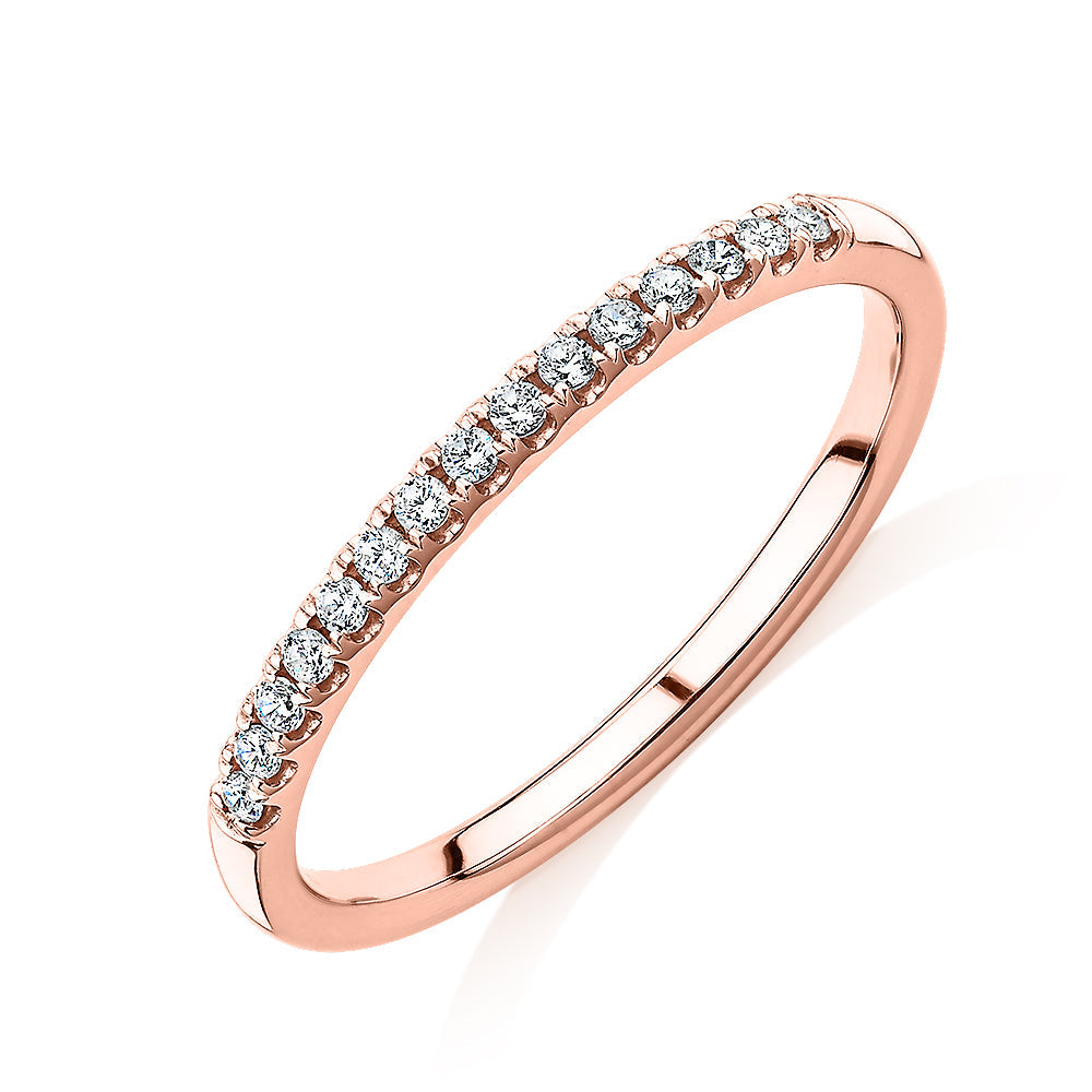 Wedding or eternity band in 14 carat rose gold