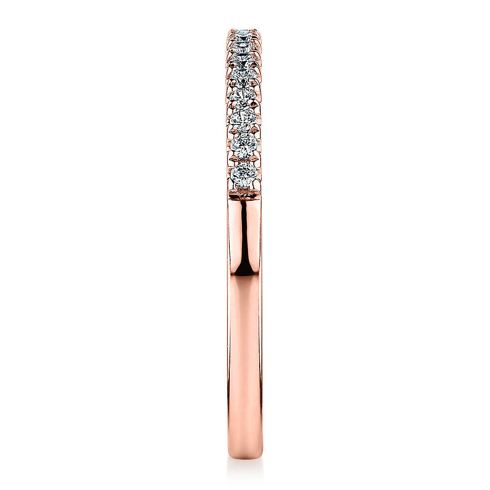 Wedding or eternity band in 14 carat rose gold