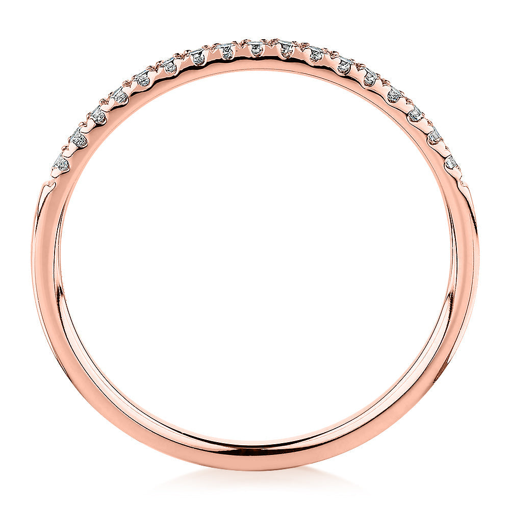 Wedding or eternity band in 14 carat rose gold