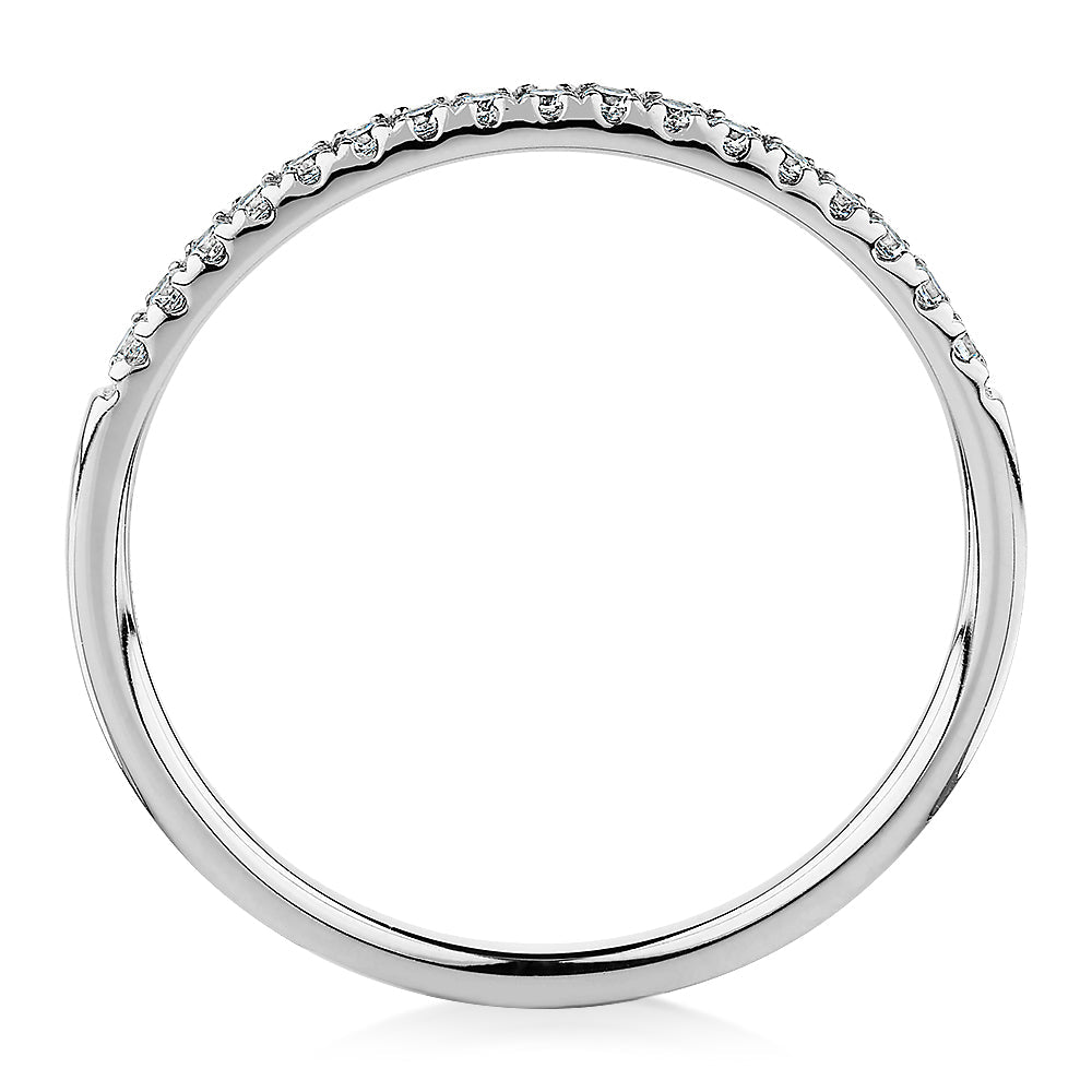 Wedding or eternity band in 14 carat white gold