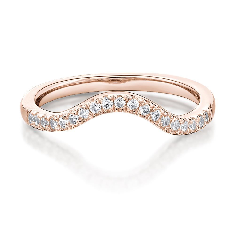 Curved wedding or eternity band in 14 carat rose gold