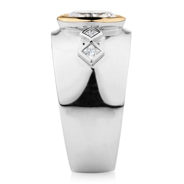 Synergy dress ring with 1.36 carats* of diamond simulants in 10 carat yellow gold and sterling silver secondary view