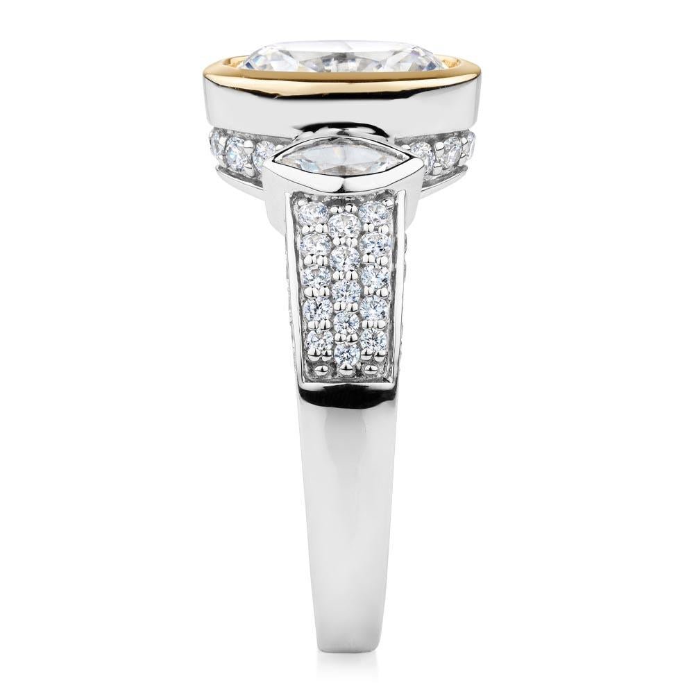 Synergy dress ring with 2.66 carats* of diamond simulants in 10 carat ...