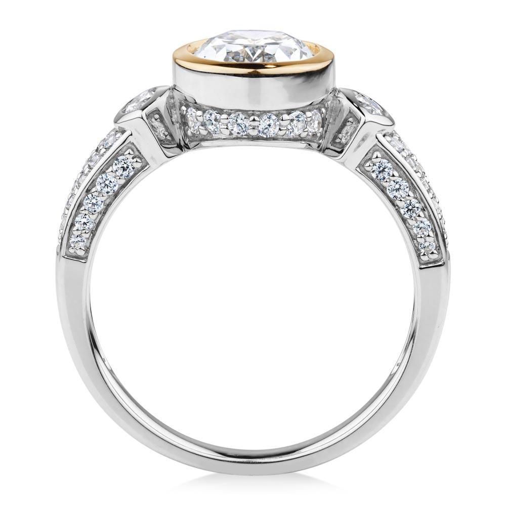Synergy dress ring with 2.66 carats* of diamond simulants in 10 carat ...