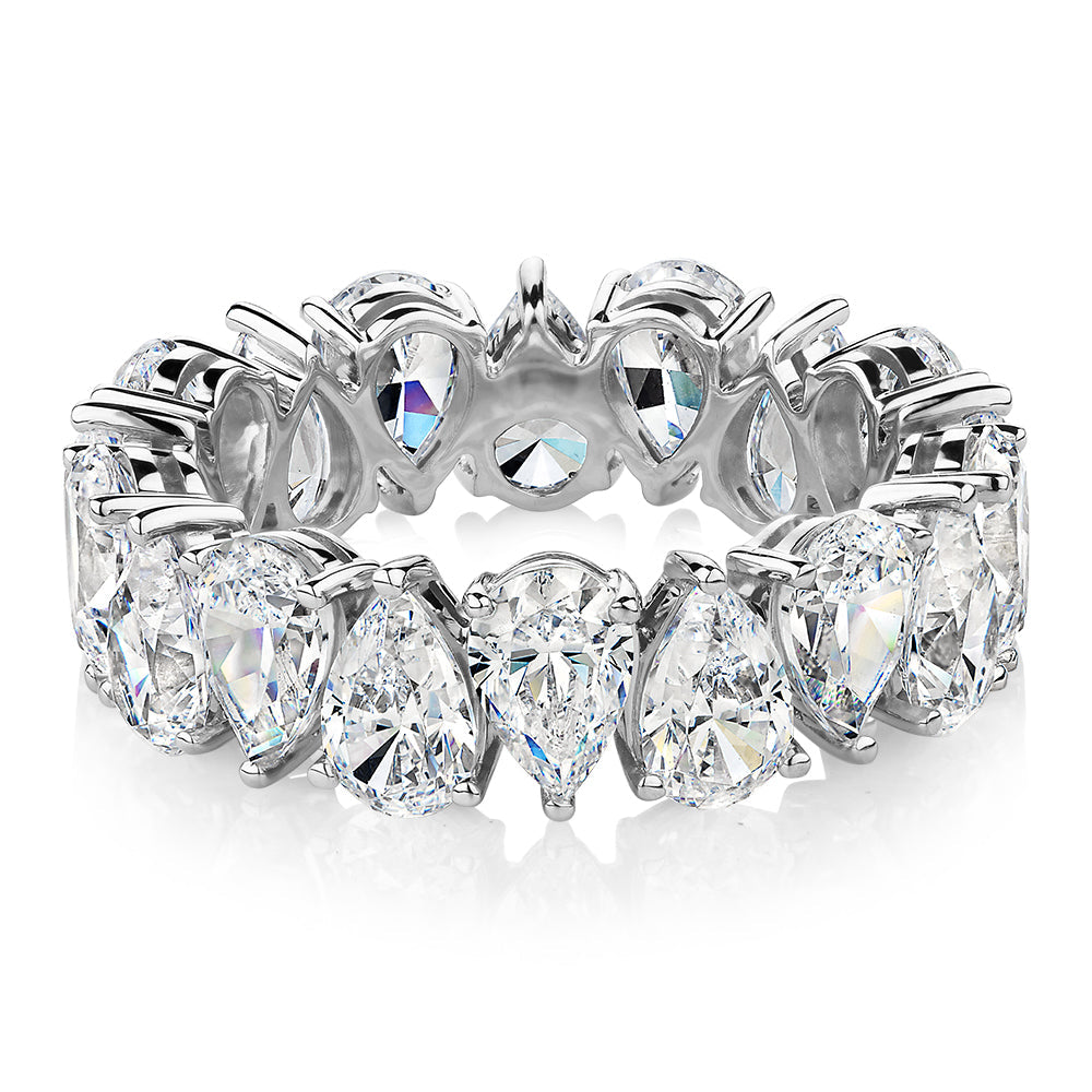 All-rounder eternity band with 7.02 carats* of diamond simulants in 10 carat white gold