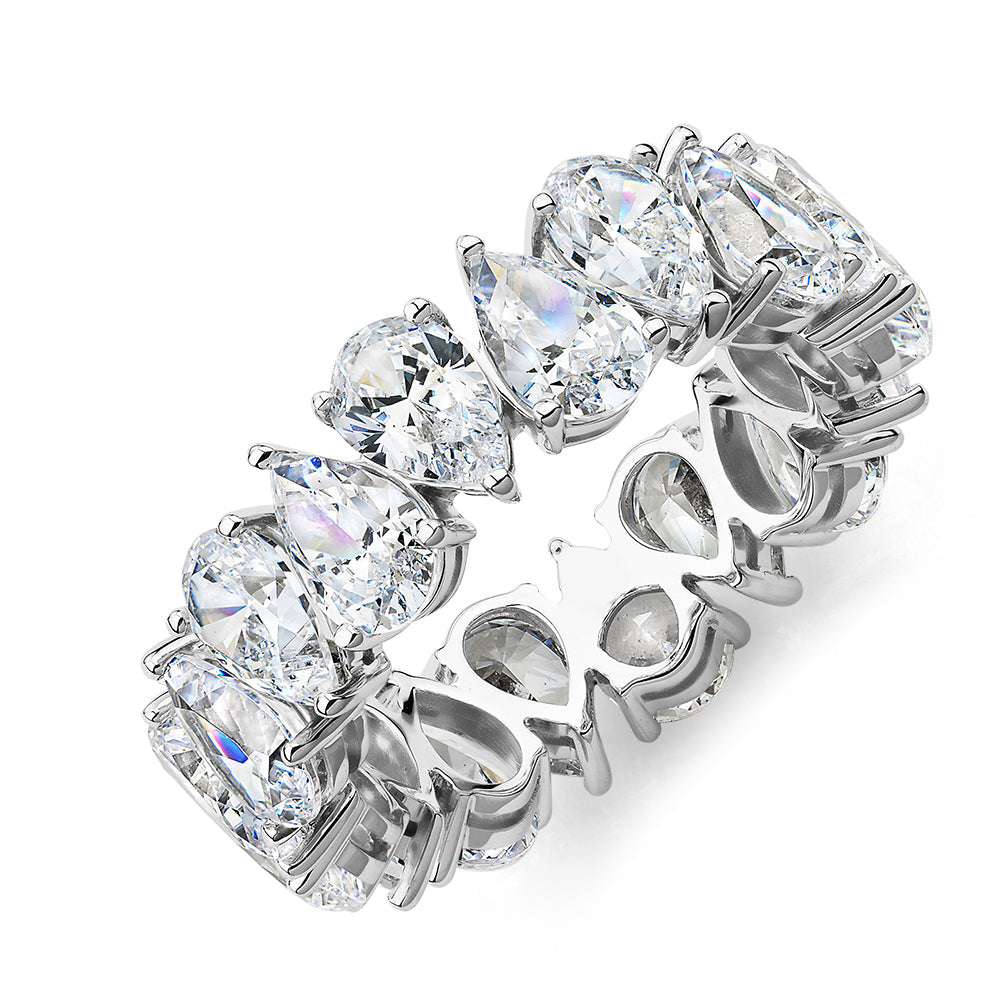 All-rounder eternity band with 7.02 carats* of diamond simulants in 10 carat white gold