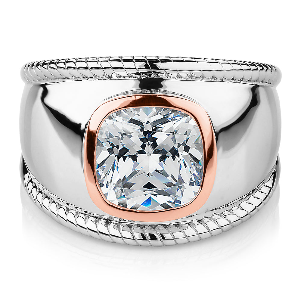 Synergy dress ring with 2.43 carats* of diamond simulants in 10 carat ...