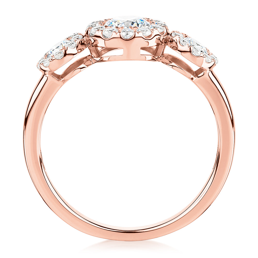 Celeste Dress ring with 1.02 carats* of diamond simulants in 10 carat rose gold