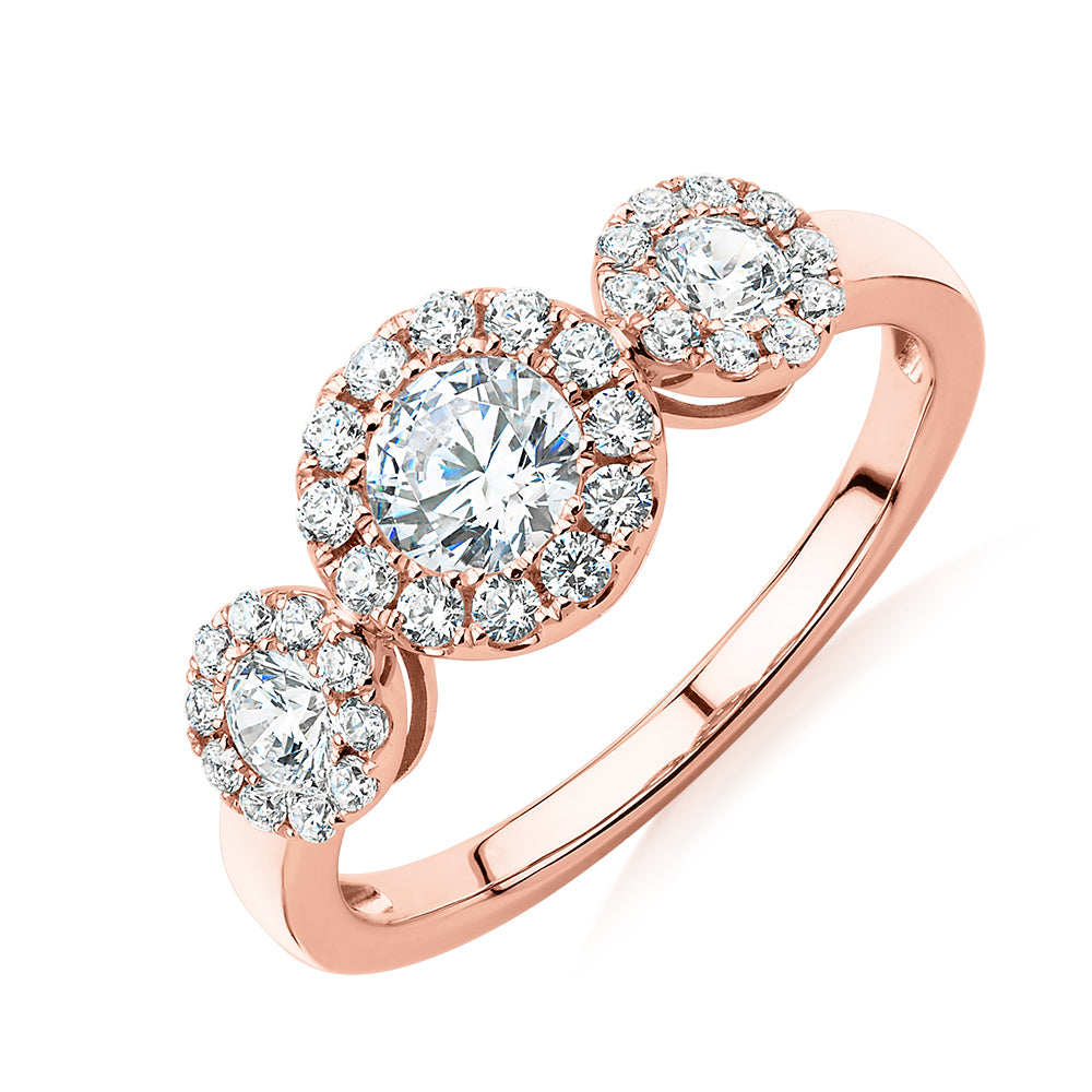 Celeste Dress ring with 1.02 carats* of diamond simulants in 10 carat rose gold