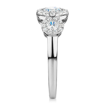 Celeste Dress ring with 1.02 carats* of diamond simulants in 10 carat white gold secondary view