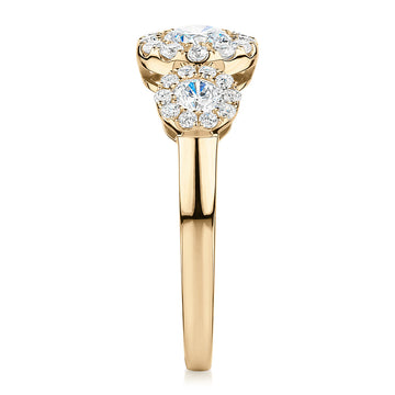 Celeste Dress ring with 1.02 carats* of diamond simulants in 10 carat yellow gold secondary view
