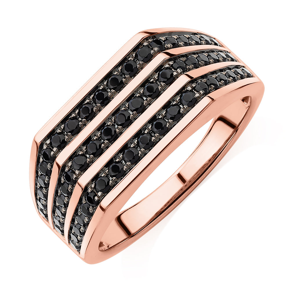 Dress ring with 0.74 carats* of diamond simulants in 10 carat rose gold