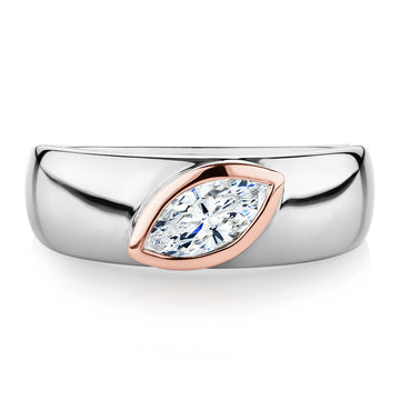 Synergy dress ring with 0.47 carats* of diamond simulants in 10 carat rose gold and sterling silve