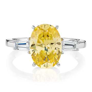 Dress ring with 3.38 carats* of diamond simulants in sterling silver