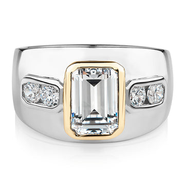 Synergy dress ring with 2.61 carats* of diamond simulants in 10 carat yellow gold and sterling silve