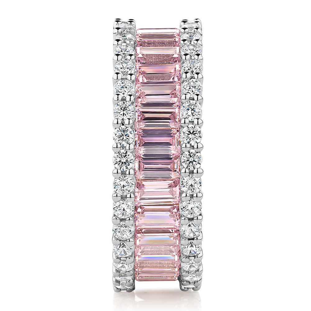 All-rounder eternity band with 5.40 carats* of diamond simulants in 10 carat white gold