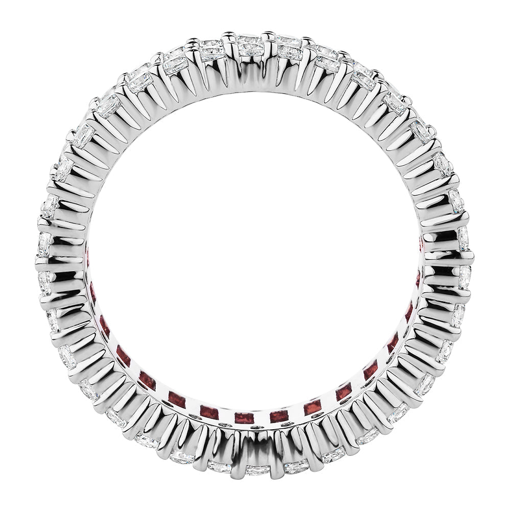 All-rounder eternity band with 5.40 carats* of diamond simulants in 10 carat white gold