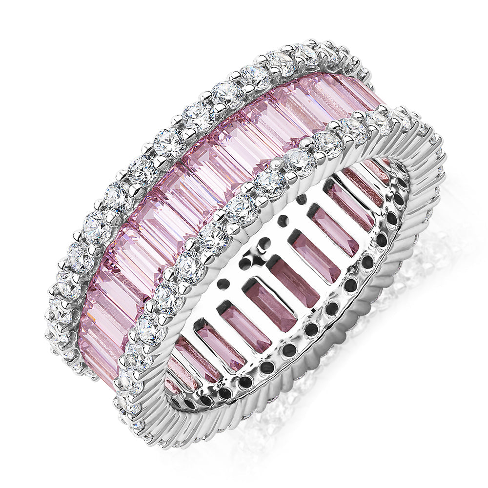 All-rounder eternity band with 5.40 carats* of diamond simulants in 10 carat white gold