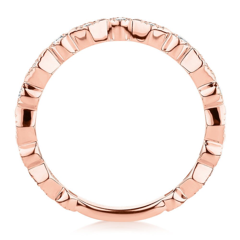 Wedding or eternity band in 10 carat rose gold