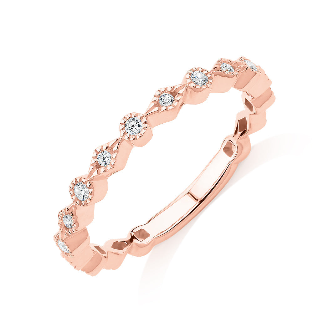 Wedding or eternity band in 10 carat rose gold