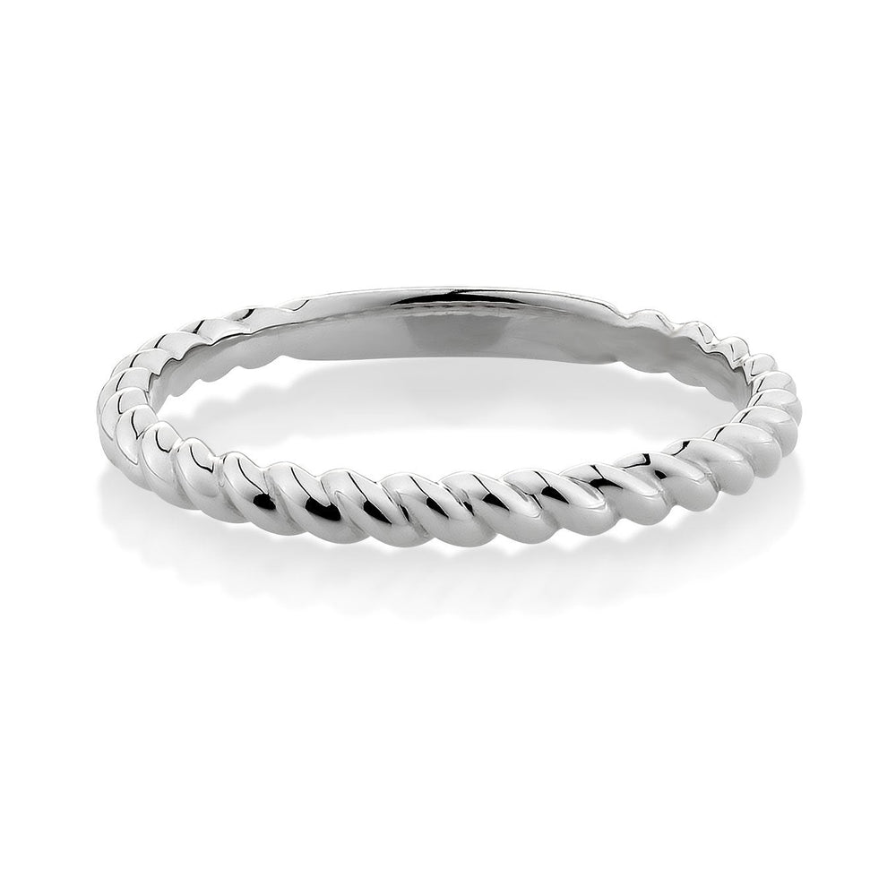 Wedding or eternity band in 10 carat white gold