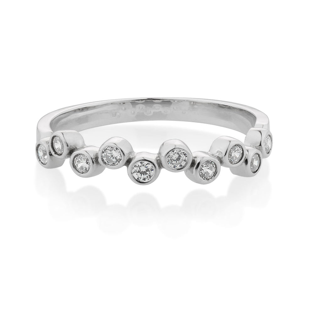 Bezel Set Round Brilliant Celebration Band White Gold